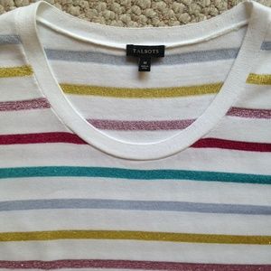TALBOTS- Metallic Stripe Cap Sleeve Sweater - New, no Tag